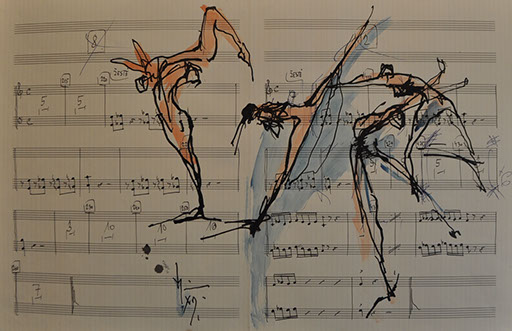 Milan Med's With Skipping-rope 39 x 50 Pastel for sale at the Milan Art Gallery in Downtown Fort Worth Texas